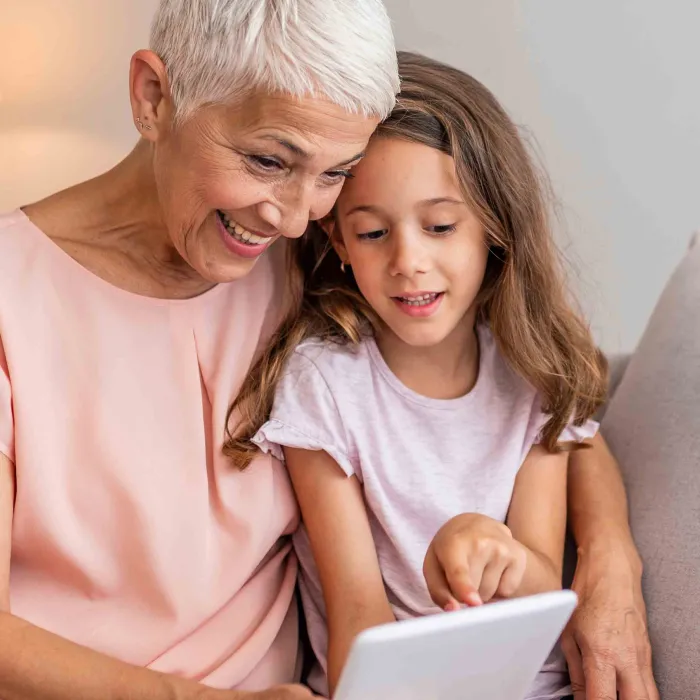 woman and granddaughter