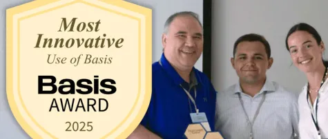 Joe and Andrew receiving Basis Award 2025