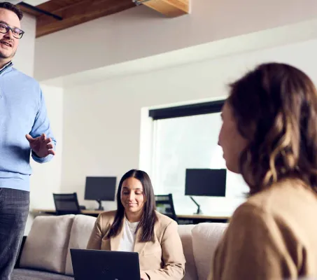 digital marketers talking about AI and healthcare marketing