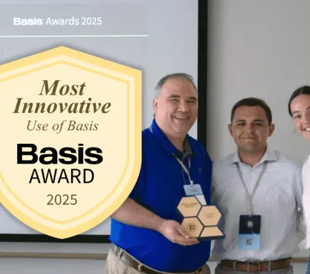 Joe and Andrew receiving Basis Award 2025