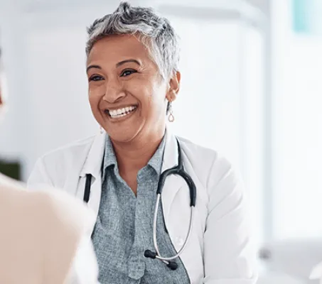 Doctor and patient talking